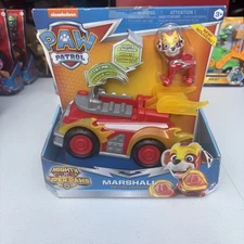 NIB Paw Patrol Mighty Pups Super Paws Deluxe Vehicle Marshall