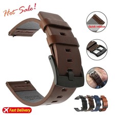 18mm 22mm 24mm Leather Watch Band Quick Release Replacement Strap