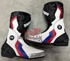 Bottes de course de moto en cuir sur mesure BMW motard de protection sur piste