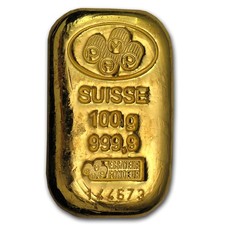 100 gram Gold Bar - PAMP Suisse (Cast, w/Assay) 4739.83 per troy oz