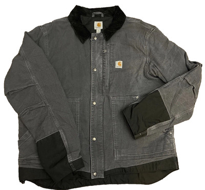 Men s Carhartt Full Swing XL Faded Gray Canvas Insulated Armstrong Jacket 102358