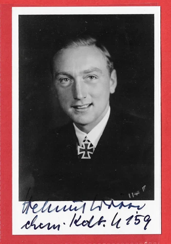 Helmut Witte German U-Boat Captain ACE Ranks 20th World War 2 SIGNED Photo