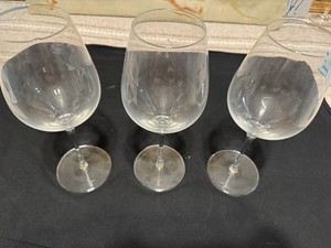 Stolzle Lausitz Set of Three Polish Crystal Classic Wine Goblets 9 3/4 Inches