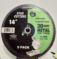 5 Pack 14" x 3/32" x 1" Stud Cutter Aluminum oxide 30 Grit Metal Cutting Disc