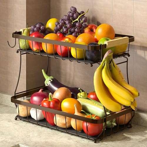 2 Tier Large Fruit Bowl for Kitchien  Assorted colors , sizes 