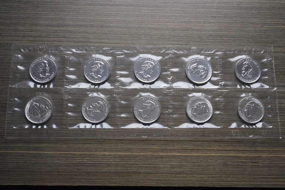 10 x 1 oz Silber 9999 Maple Leaf 2007 in RCM Originalfolie, 10 Unzen Silber - Bild 2 von 4