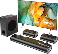 Hiwill 5.1CH Dolby Atmos Sound Bar for TV, 2 Wired Rear Speakers Surround Sound