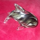 Crystal Glass Dolphin Figurine Paperweight Art Blown Gray Black Decorative 4.25" — photo 4