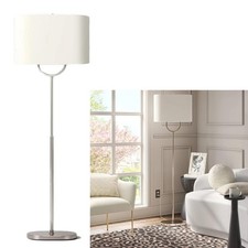 Threshold Modern Ring Floor Lamp Finish ETL Listed Brushed Nickel Oval Shade