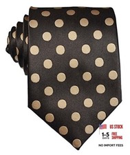 New Classic Men's Polka Dots Silk Tie Necktie Brown,coffee