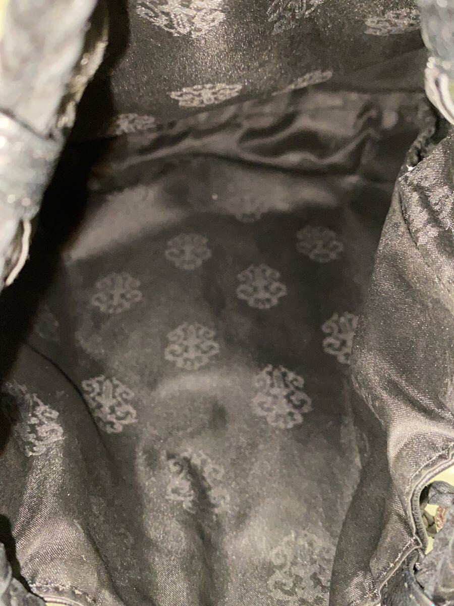 Chrome Hearts Other Drw Strng Sack Crs Patch Drawstring Bag Leather Blk Used thumbnail 6