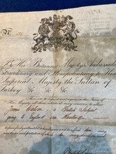 PASSPORT TURKEY BRITISH EMBASSY OTTOMAN JAMES WATSON  UNIQUE ANTIQUE 1897