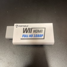 PORTHOLIC Wii to HDMI Converter 1080P for Full HD Device White Adapter