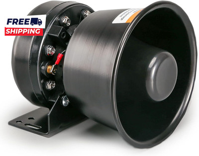 200 Watt High-Performance PA Siren Horn Speaker Black Steel