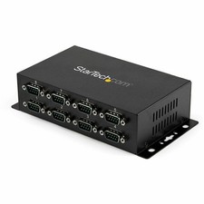 StarTech 8 Port USB to DB9 RS232 Serial Adapter Hub Industrial DIN Rail