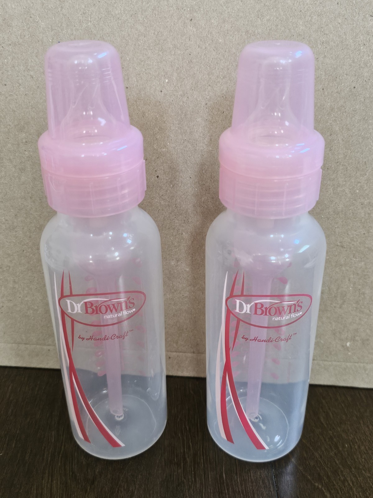 8 Oz Anti Colic. Pink Top X2 Plastic