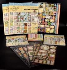 Graphic 45 TIME TO FLOURISH Bundle 12", 8", &6" Paper, Chipboard, Ephemera NEW