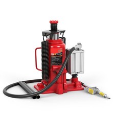 Pneumatic Air Hydraulic Bottle Jack With Manual Hand Pump 20 Ton Red