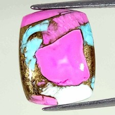 08.30Cts Cotton Candy Pink Copper Turquoise Cushion Cabochon Loose Gemstone