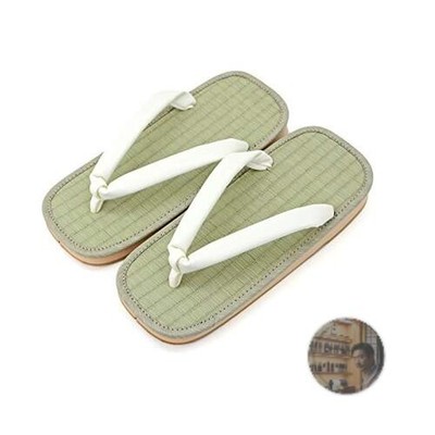 Takeharu Men's Tatami Sandals White Straps EVA Sole Japanese 4L Size 30-31cm Ne