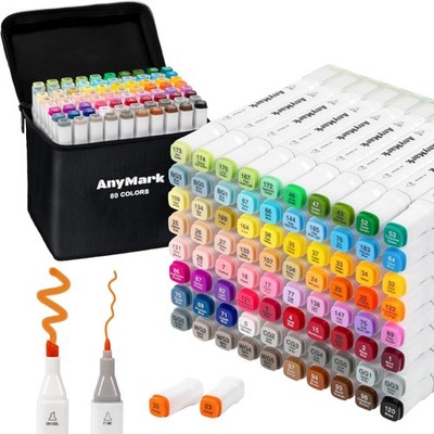 Alkohol Marker Set 80 Farben Twin Tip Stifte Künstler Skizzieren Malen