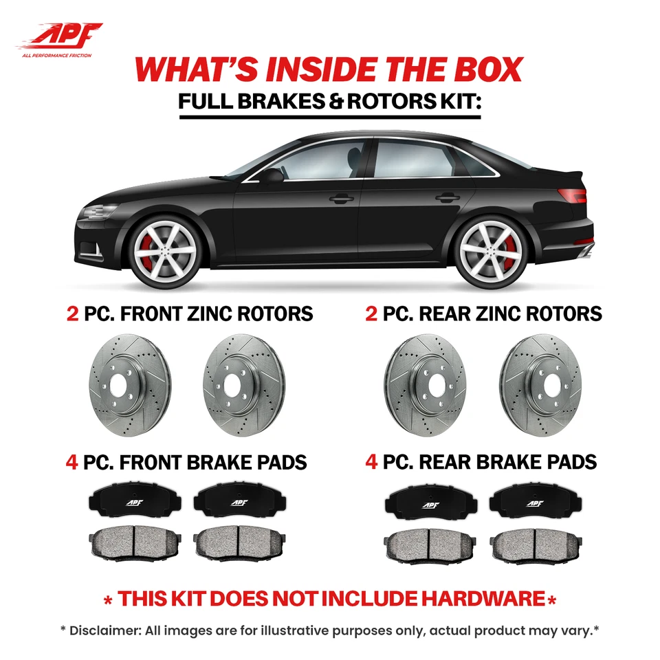 For Nissan Maxima (01) Full Brake Kit F&R Rotors+Pads Foto 3 de 4