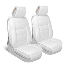 Classic Faux Leather Front Seat Covers   2 White Front Seats Classic Edition