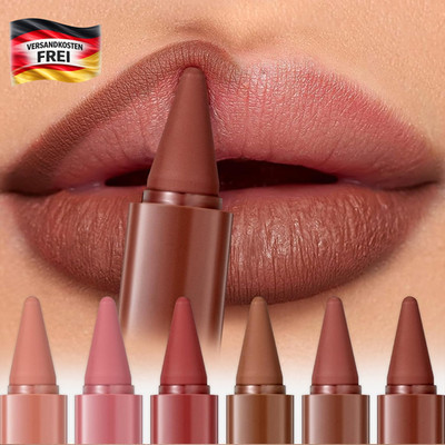Lipliner und Lippenstift Set mit Ombre Effekt, wasserfest, 6er Mini-Varianten