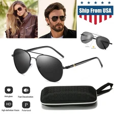 Men's Polarized Pilot Sunglasses UV 400 Driving Glasses Summer Military Style US