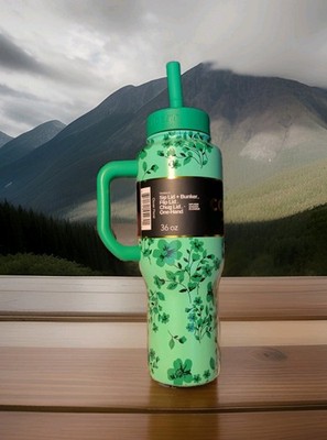 Coldest Water Bottle Limitless Ultra V8 Clover Floral  36 oz Green Flowers