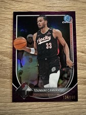 2025-26 Topps Bowman Basketball Chrome Reptilian Fuchsia Toumani Camara /199