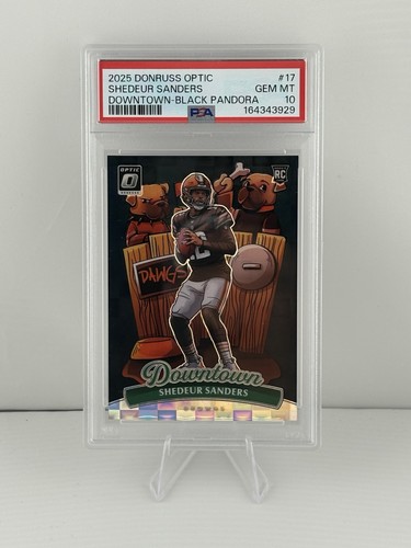 Shedeur Sanders [Black Pandora] #17 2025 Panini Donruss Optic Downtown card