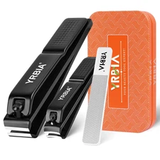 Nail Clippers with Glass Nail File,  Ultra Sharp Nail Clipper Set, Professional