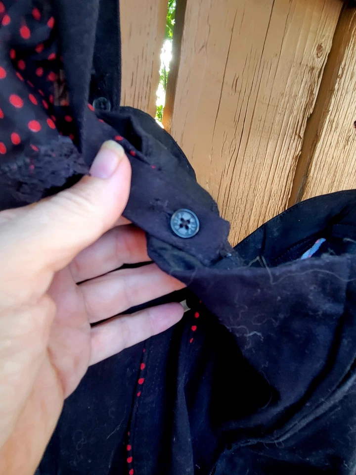 De Colección Tripp NYC Gótico Y2K Negro Rojo Lunares Corsé Vestido Disfraz L Hot Topic. Foto 4 de 4