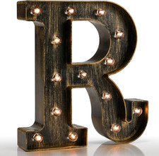 Vintage Light Up Marquee Letters with Lights   Illuminated Industrial Style Ligh