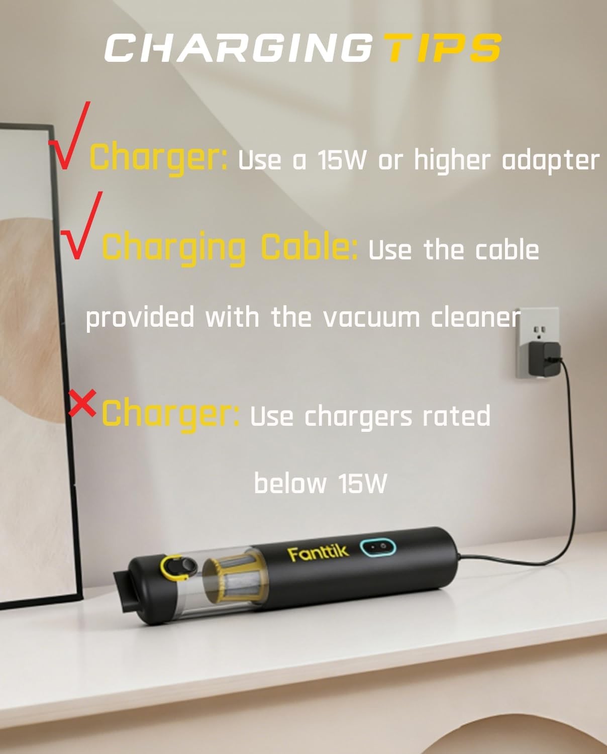 Fanttik Slim V8 APEX Car Vacuum, 4-in-1 Portable Mini Cordless Vacuum with 19000