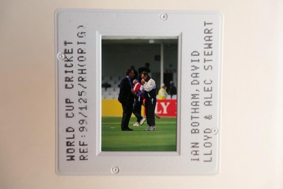Ian Botham, David Lloyd , Alec Stewart  35mm cellulose slide Cricket