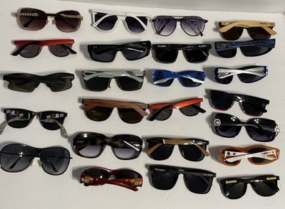 24 Sunglasses Frames Lot Assorted Brands Mix Mens Womens Kids   READ 