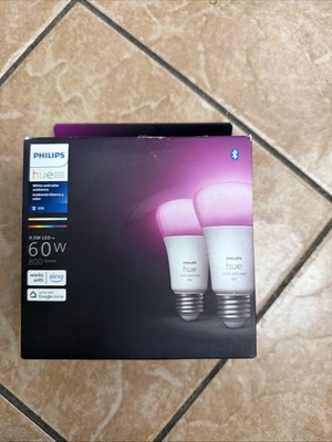 Philips Hue White and Color, 2 Pack, A19, 60W LED Smart Bulb -FREE SHIPPING