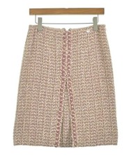 CHANEL Knee-length Skirts Pink Tweed 38 Approx. S 2200657209025