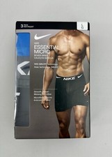 Men's Size L NIKE Dri Fit Essential Micro Boxer Briefs 3-Pack Black Grey  Blue
