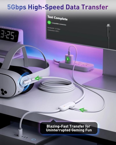 Link Cable with Charging 16FT Compatible with Meta Quest 3S/Quest 3/Oculus Quest - Picture 3 of 6
