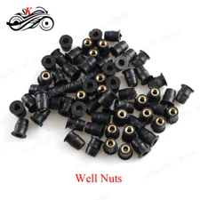 Motorcycle M5 5mm Universal Metric Rubber Well Nuts for Windscreen Fairing Cowl