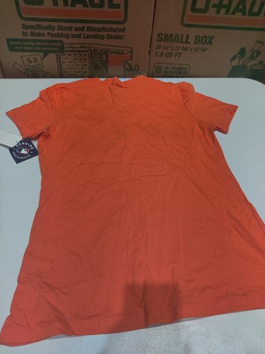 New Official MLB New York Mets Orange Women's Short Sleeve Shirt - Picture 5 of 5