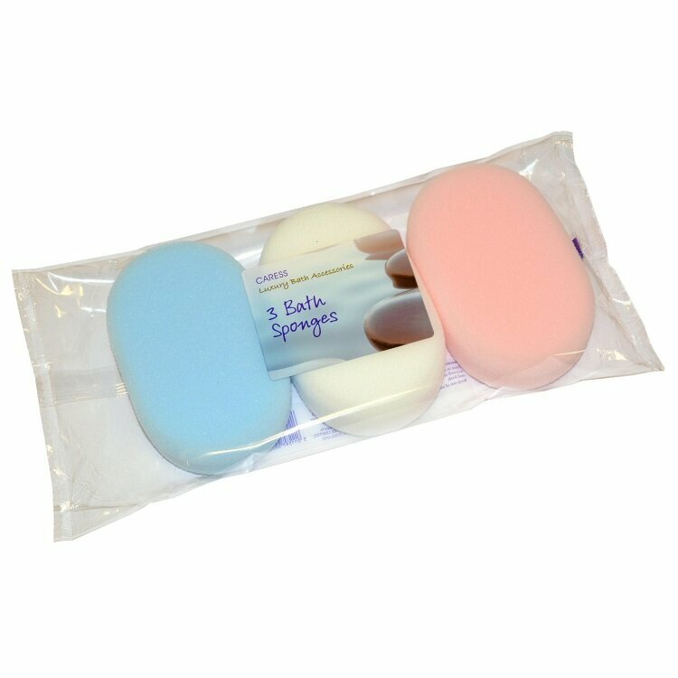 Caress 3 Pack Oval Bath Sponges