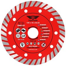 1 x Diamond Angle Grinder Turbo Brick Concrete Cutting Disc TopsTools 125mm 5"