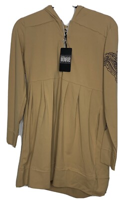 Monroe and Main Womens Jacket Size Medium Mustard Yellow Zip Hooded NWT