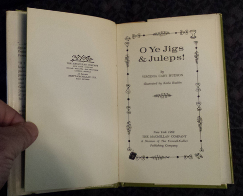 "Oh Ye Jigs & Juleps!" by Virginia Cary Hudson 1962 hardcover - Picture 4 of 9
