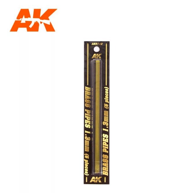 Ak Interactive AK9112 - Brass Pipes 1.3mm, 5 Units - New