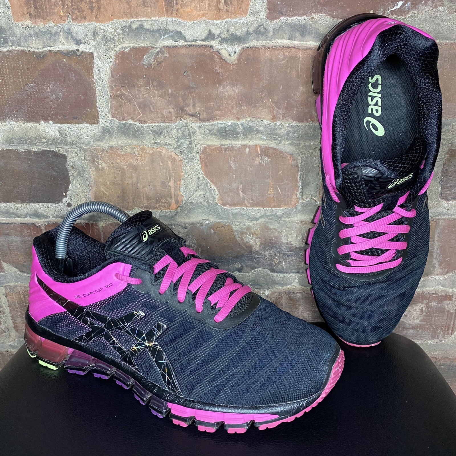 Asics Gel Quantum 180 Pink Black Women's Size 8 Running Shoes Sneakers T5J7N